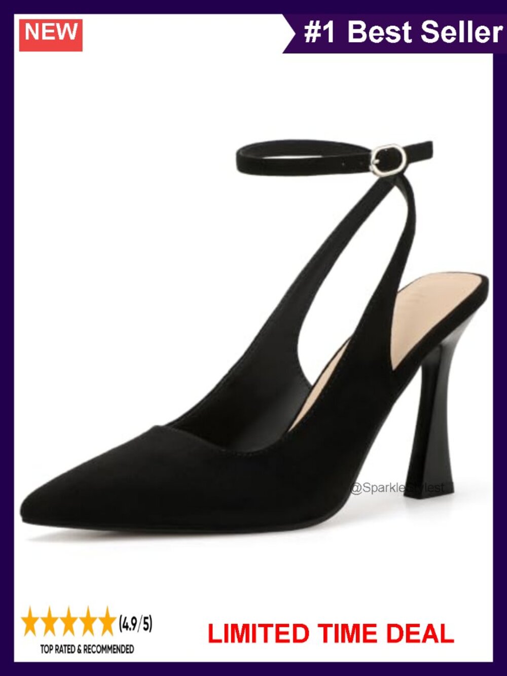 Slingback Kitten Heels Pointed Toe Pumps